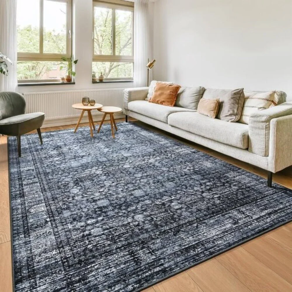 New 6x9 Washable Area Rug – Vintage Floral Retro Accent Rug for Living Room